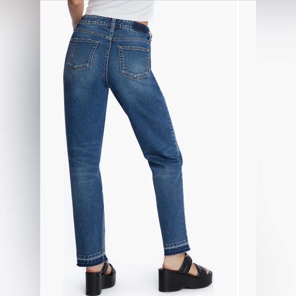 Hint of Blu high waist released hem straight leg jeans - Picture 2 of 10